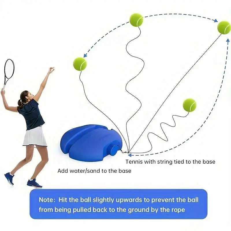 Heavy-Duty Solo Tennis Training System with Stable Base and High-Elasticity Rope
