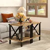 Farmhouse Side Table Industrial Style Sofa Table Coffee Table Metal X Wood Accent End 6