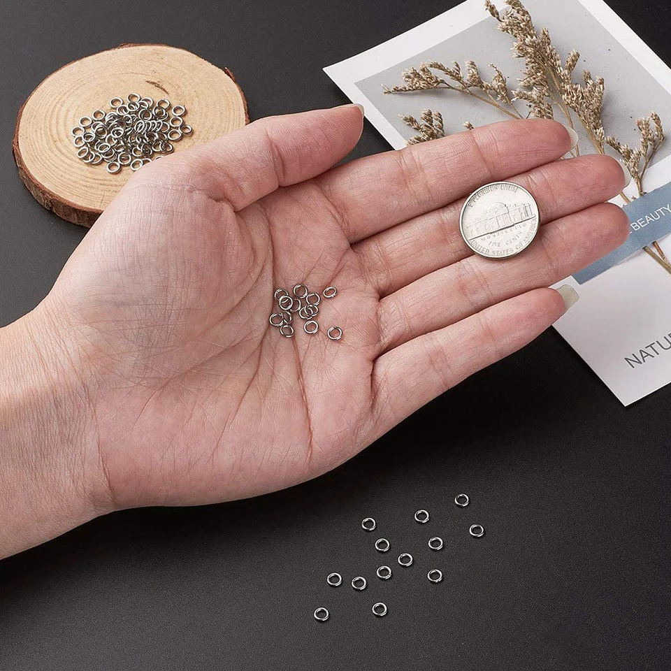 3mm 20mm18k PVD Gold Plated Split Ring Connectors Stainless Steel Open Single Lo - Foto 12