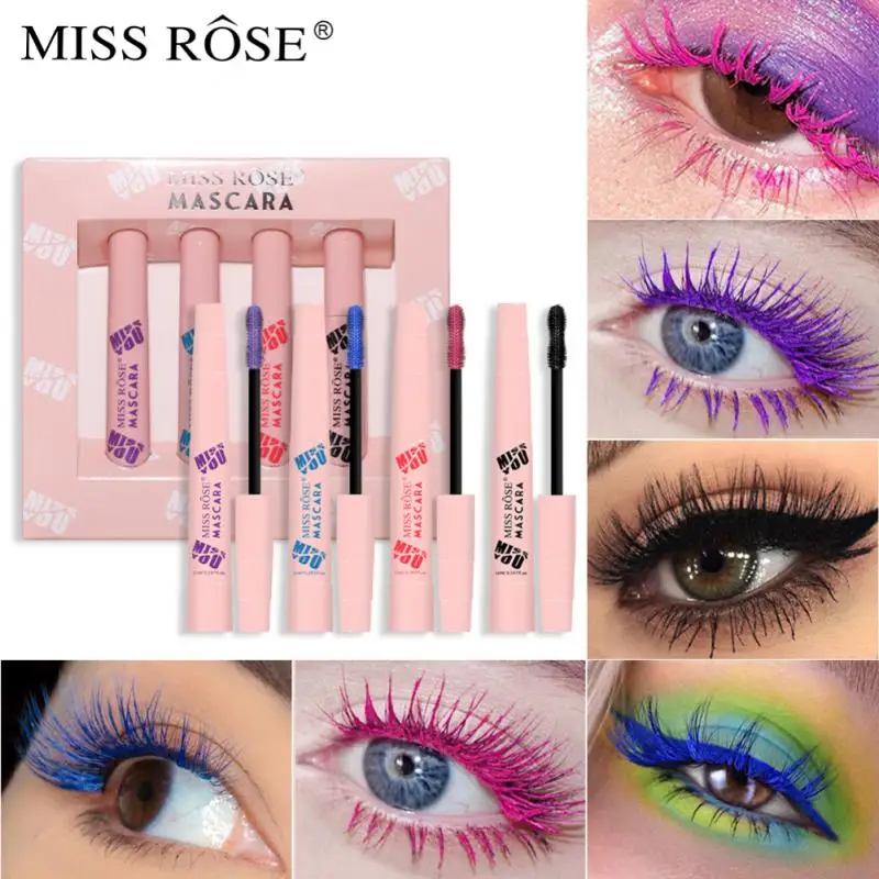

5 Colors Mascara Waterproof Fast Dry Eyelashes Curls Extension Blue Red Purple Black White Gold Eyes Makeup Korean Cosmetics New