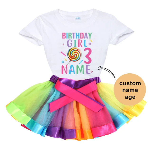 Vestito da compleanno per bambina arcobaleno Multicolor abiti per bambini  ragazze 3 4 5 6 anni bambini ragazza 2022 numero estivo vestiti per cartoni  animati - AliExpress