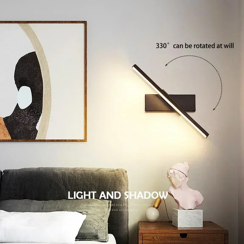 Modern LED Wall Lamp Stripes Wall Sconce for Bedroom Bedside Living Room Study Stairs Home Decor