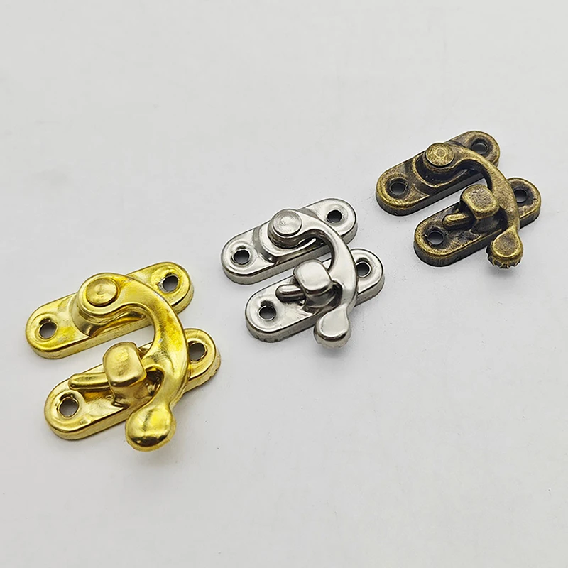 Wooden Box Small Buckle Jewelry Box Buckle Wine Lock Retro Prop Lock Hardware Accessories