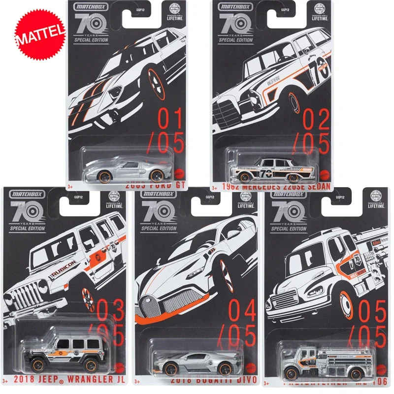 Original Matchbox 1/64 Diecast Car 70th Anniversary Limited Edition Bugatti Mercedes Benz Vehicles Toys for Boys Collection Gift