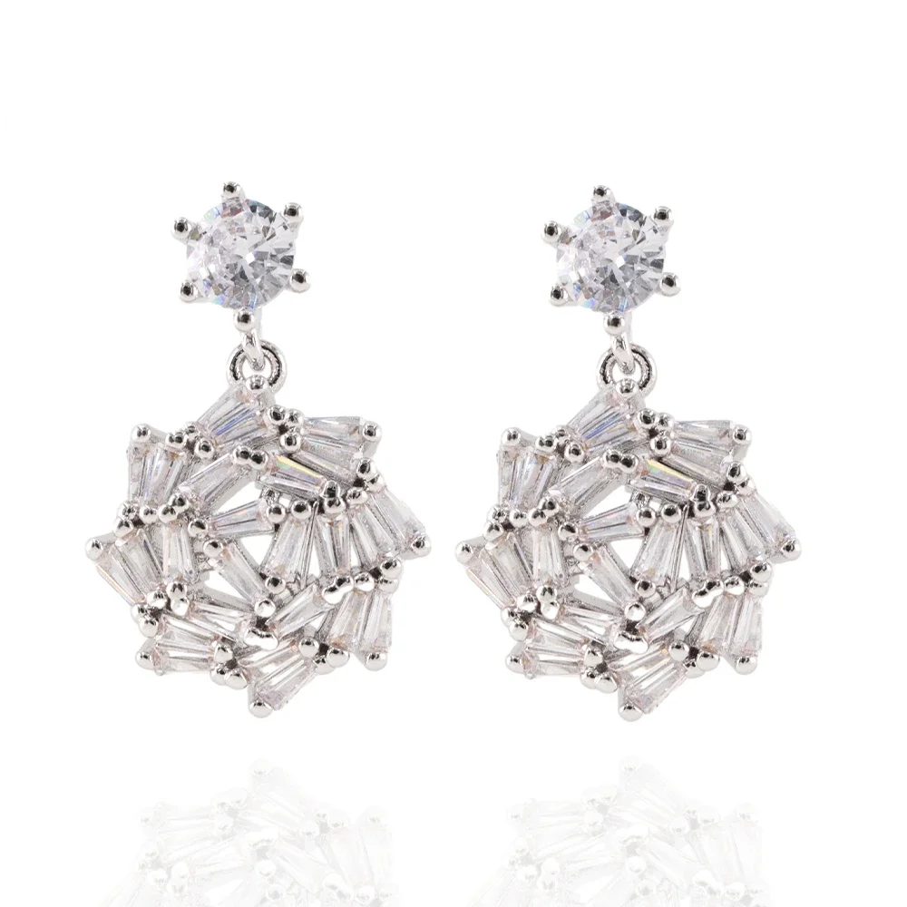 Luck Fashion Luxury Elegant Jewelry Mixed Color Irregular Zircon Fashion Cute Women's Earrings Charming Earrings Gift Party