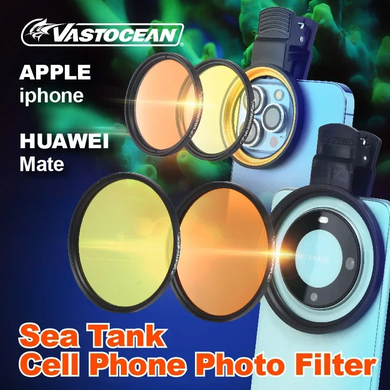 Vastocean Marine Tank Filter Saltwater Coral Tank Photo De-blue Light Macro Photography God Lens Cell Phone Clip