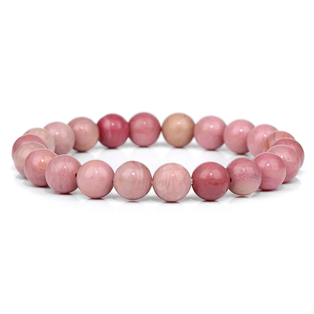 Stone Bead Bracelet Natural Stone Bracelet Beaded Bracelet Fashion Natural Stone Pink Angelite Beads Bracelet 8mm Sunstone Beaded Yoga Bracelet For Women