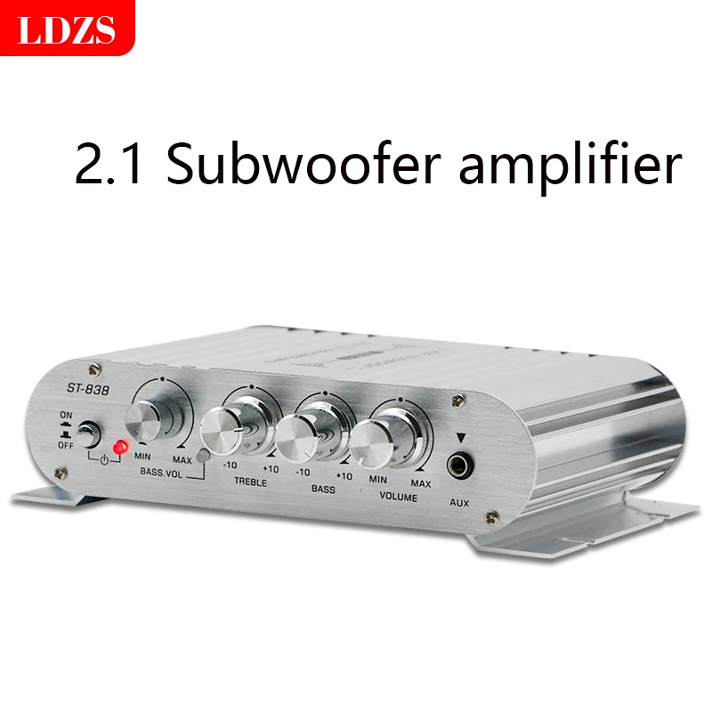 Mini Digital Power Audio Car Amplifier Blue Light Stereo Audio