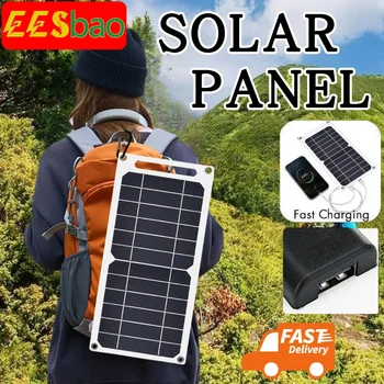 Solar Panel Portable Cell Phone Charger with 5V USB Output Camping Hiking and Emergency Backup Quick Charge 5-35W EESBAO 1