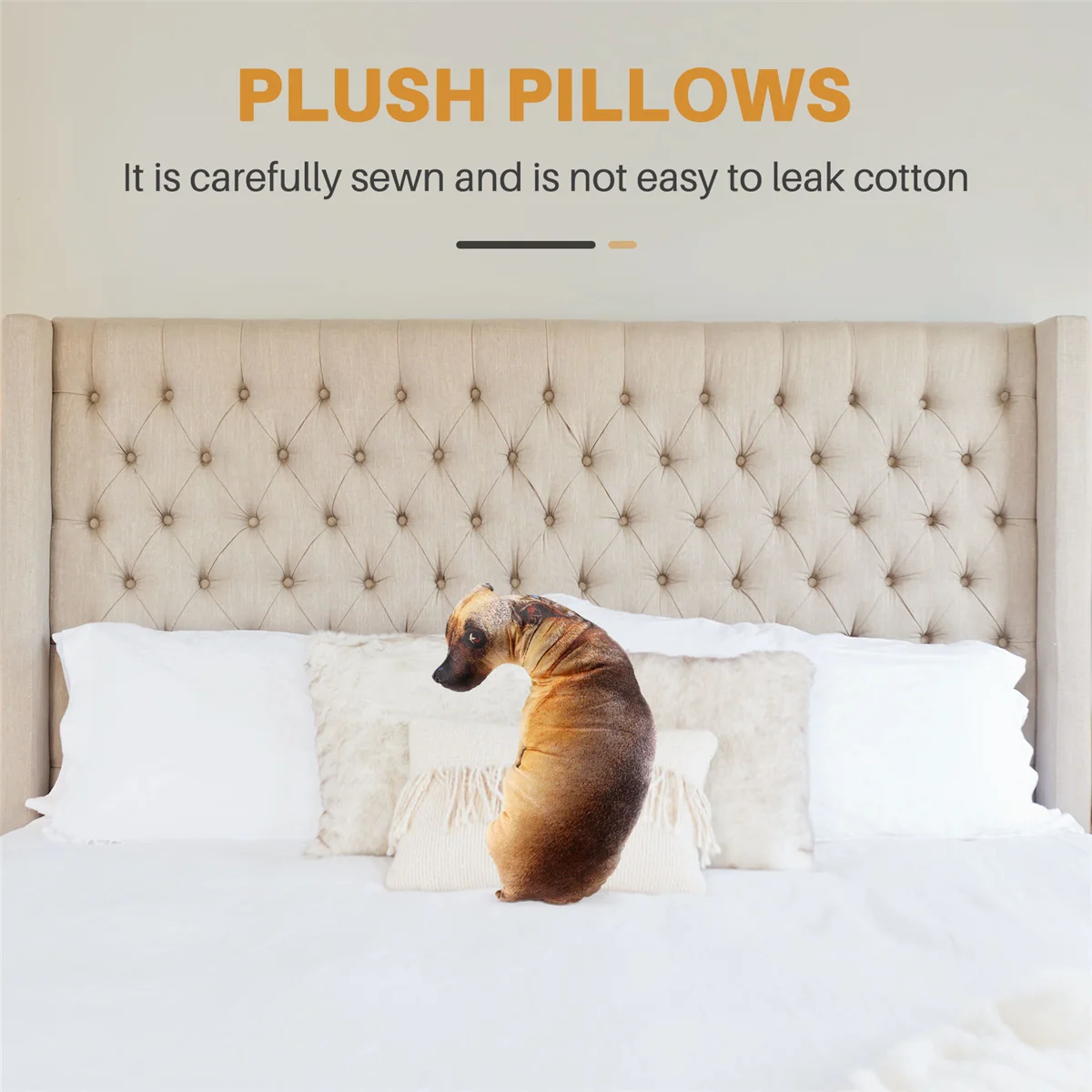 3D Cute Bend Dog Printed Throw Pillow Lifelike Animal Funny Dog Head Cosplay Children Favorite Toy Cushion Home