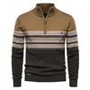 New Autumn And Winter Trendy Stand-up Collar Mens Sweater Quarter Zipper Knitted High-Quality And Versatile Mens Clothing 3