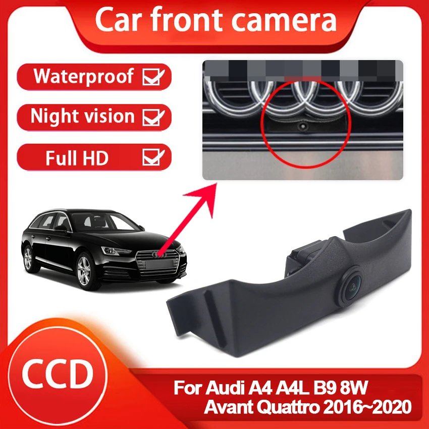

Автомобильная камера переднего вида для Audi A4 A4L B9 8W Avant Quattro 2016 ~ 2018 2019 2020 AHD CCD HD камера ночного видения с логотипом парковки