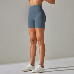 Summer Women's High Waist Yoga and Workout Shorts - L (Ocean)