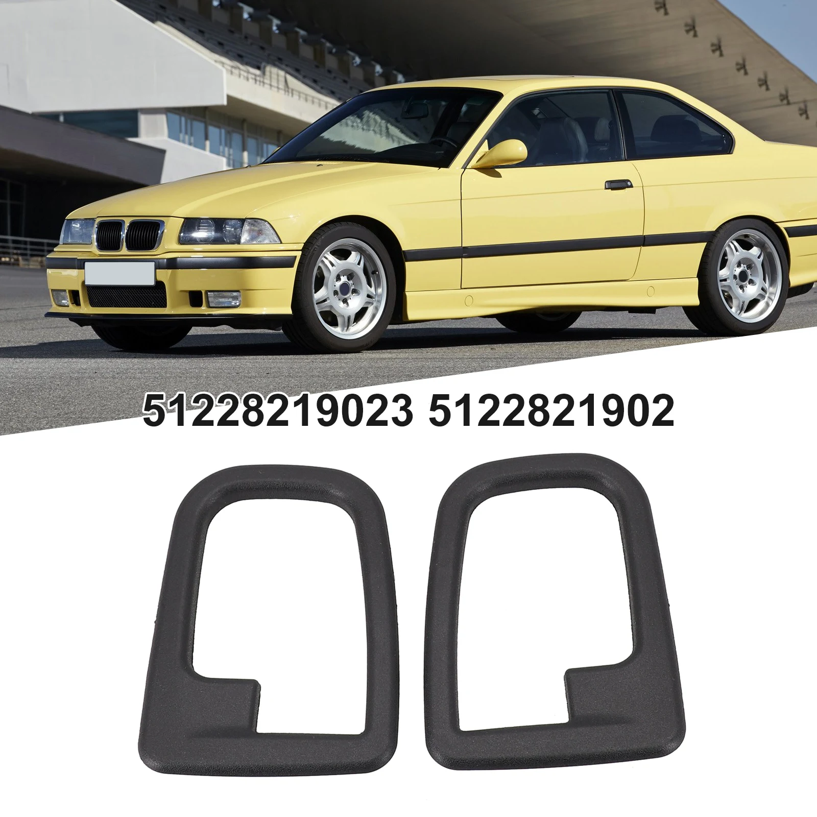 

2pcs Car Interior Door Handle Covers Plug-and-play Frame For BMW 3 Series E36 1992-1999/ Z3 1996-2002 #51228219023/ 51228219024