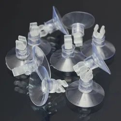 10-Pack Rubber Suction Cup Holders for Aquarium Air Line Tubes (Transparent)