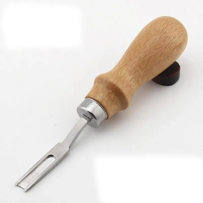 DIY Leather Craft Edge Beveler Skiving Beveling Knife Cutting Hand Craft Tool with Wood Handle Skiving Beveling Knife