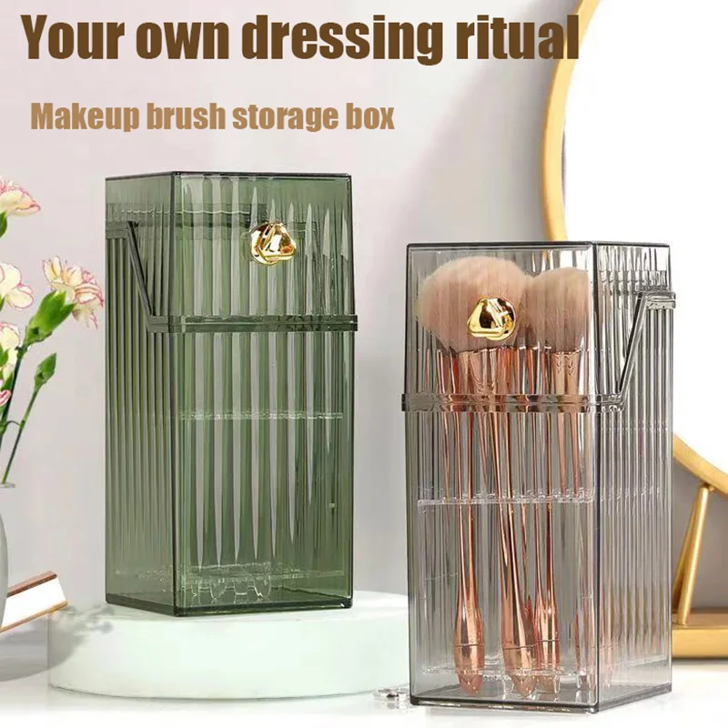 

Makeup Brush Storage Tube Dustproof Acrylic Cosmetic Waterproof Storage Box Multi-functional Eye Shadow Brush Finishing Containe