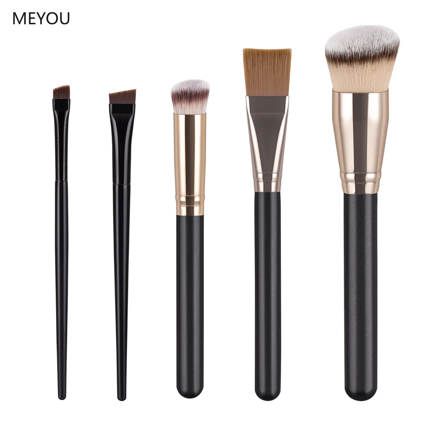 

Black Wood Handle Aluminum Tube Makeup Brushes Set Foundation Powder Blush Concealer Face Mask Eyebrow Eyeliner Brush Soft Tools