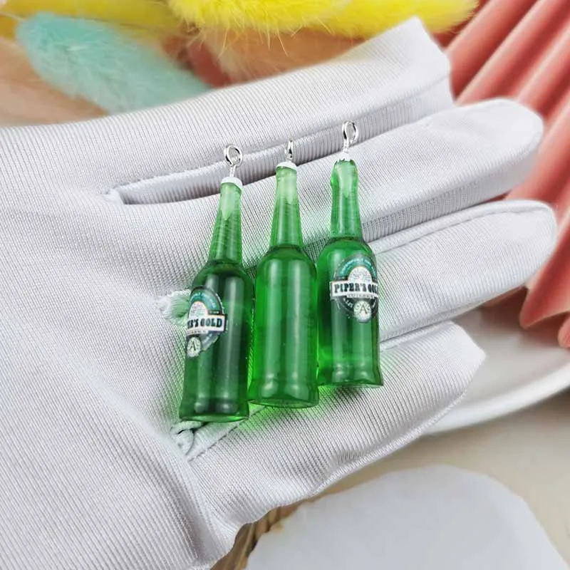 

10pcs Resin Bee Bottle Charms for Earring Key Chain Necklace Pendant Jewelry Findings Making