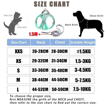 Dog Harness Clothes Vest Chest Cat Collars Rope Small Dogs Reflective Breathable Adjustable Outdoor Walking Dog Accessories 6