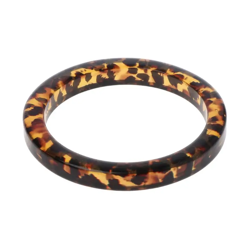 Bracelet Rigide En Résine Marbrée Marron - Bijou Fantaisie 743 - Occasion état Impeccable