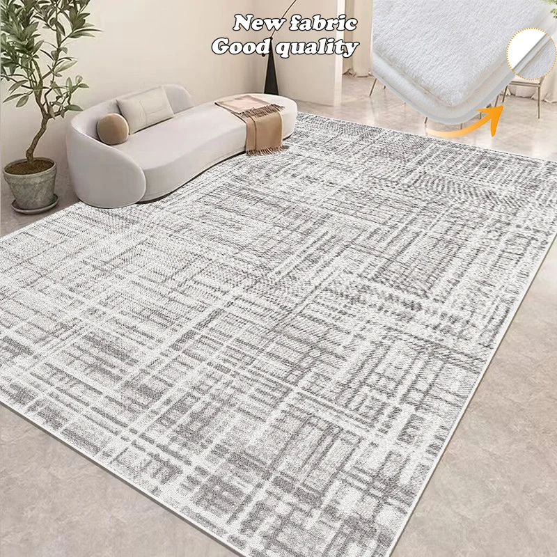 

Современные искусственные большие плюшевые коврики для гостиной, украшение для спальни, прикроватный коврик, простой нескользящий напольный коврик IG с художественным дизайном