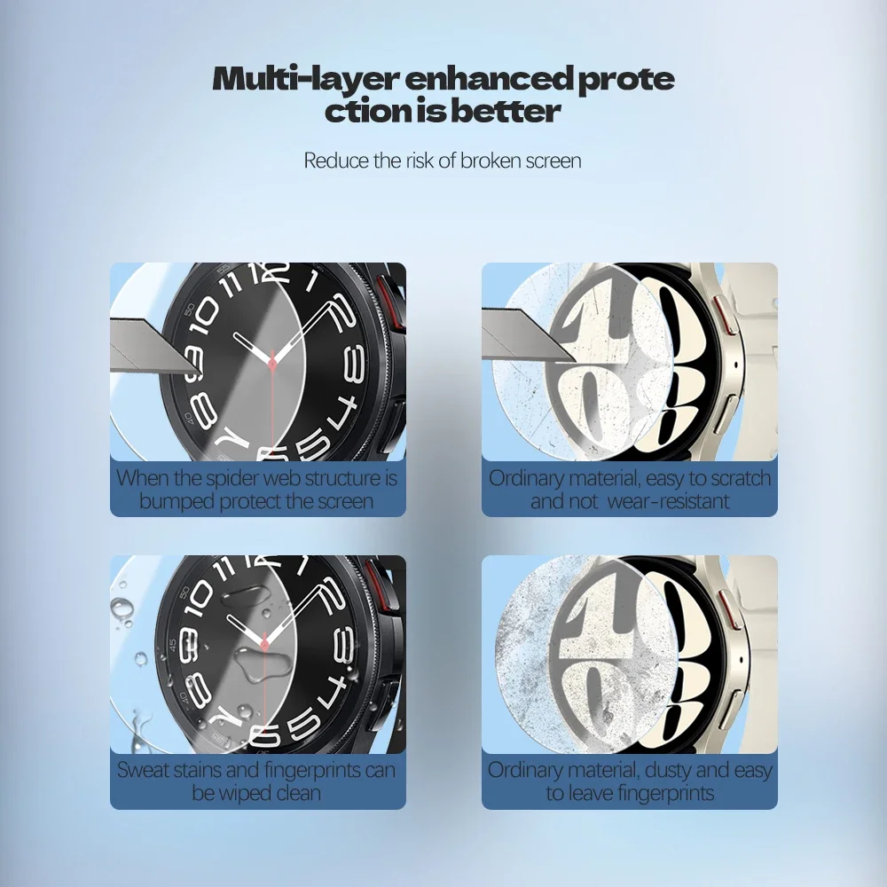 삼성 갤럭시 워치용 강화 유리, 갤럭시 워치 6/5 프로, 5/4, 갤럭시 워치 5 프로, 5/4 스마트워치용 스크래치 방지 보호대, 40mm, 44mm 화면