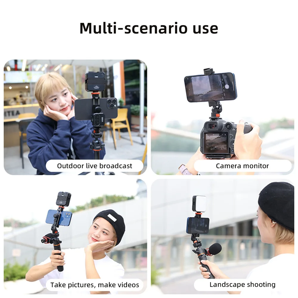 VRIG 360 Rotate Metal Phone Tripod Mount w Arca Cold Shoe Phone Holder for Iphone Android Smartphone Tripod Adapter Camera Light