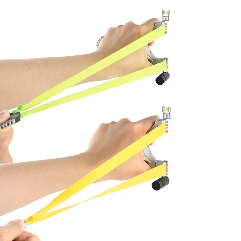 Laser Aiming Metal Slingshot Outdoor Hunting Shooting Slingshot Competition Game Catapult Rubber Band Target Paper Set 5