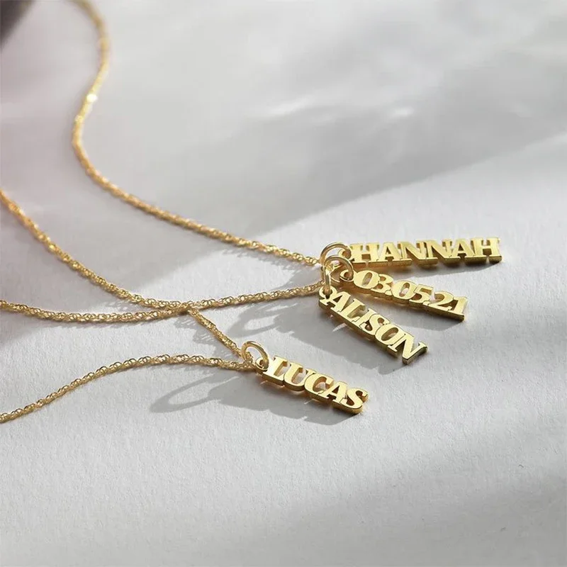 

BOEYCJR S925 10K 14K 18K PT950 Solid Gold Custom Nameplate Name Necklace Moissanite Pendant Necklace Necklace Anniversary Gift