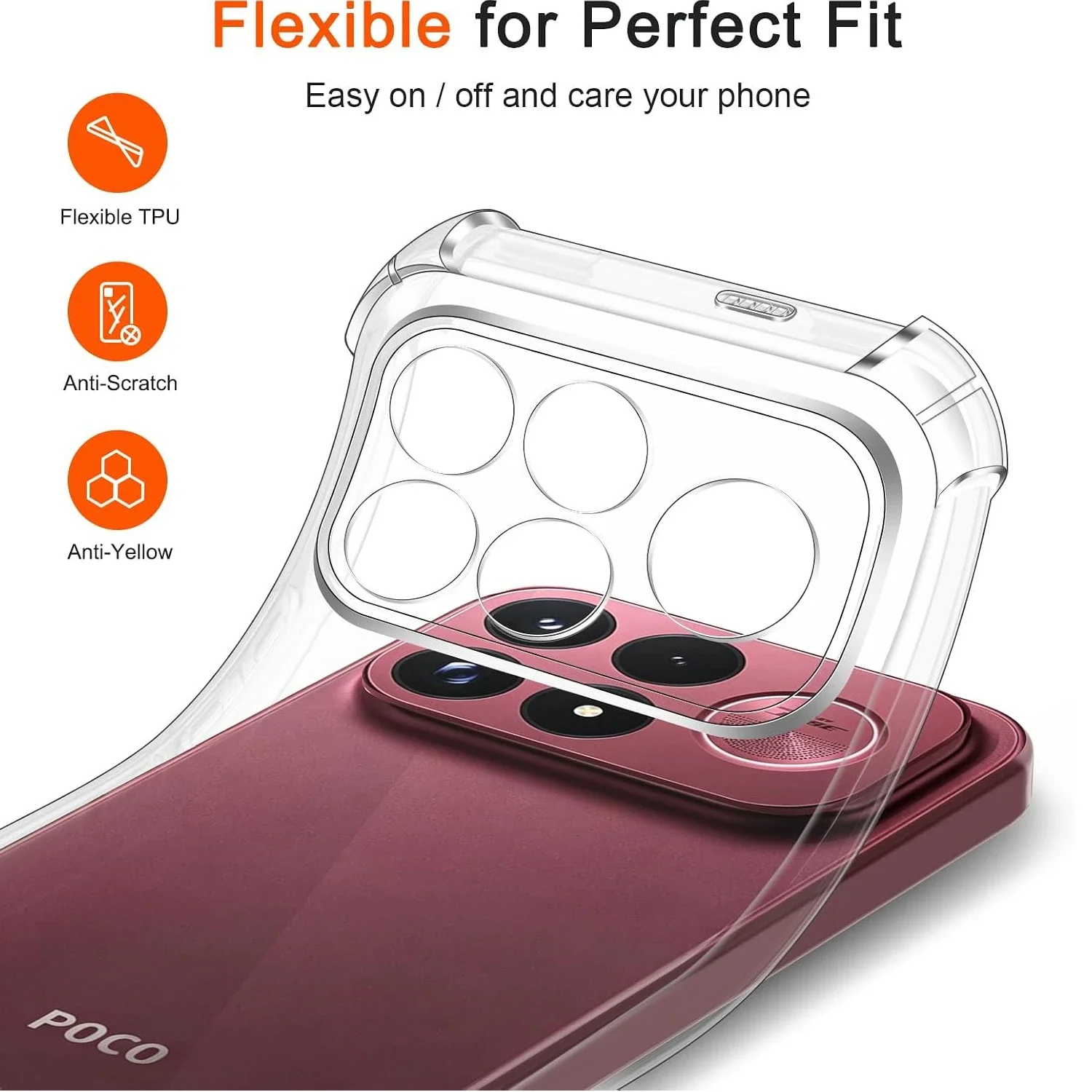 Flexible Shockproof TPU Case - Clear Protective Cover