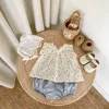AYNIGIELL 0-3Years Baby Clothing Set 2025 Summer New Girl Baby Cute Floral Short Sleeve Top Shorts Set Two Piece Set