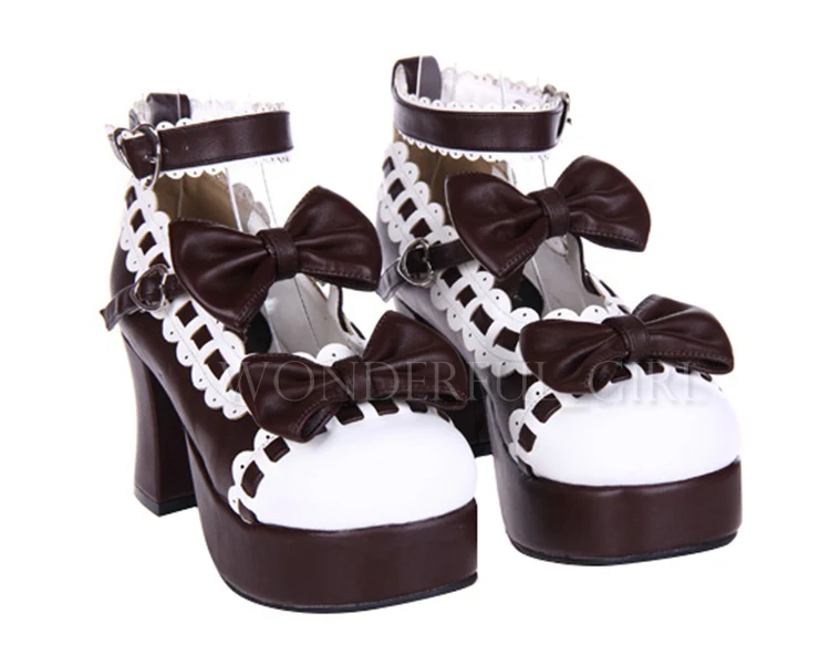 Neue japanische Stil Lolita Schuhe Dienstmädchen Cosplay Mädchen Prinzessin High Heels Damen Schuhe mit Schleife Größe 35-47 13