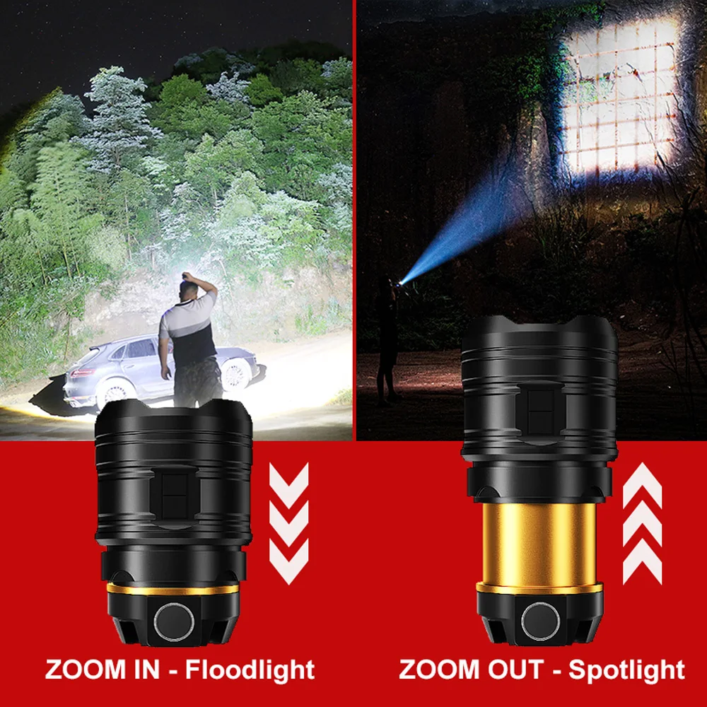 Led flashlight led headlamp head lamp portable flashlight rechargeable flashlight led headlight XHP360 36-core headlamp flashlight 18650 rechargeable ZOOM high power for fishing