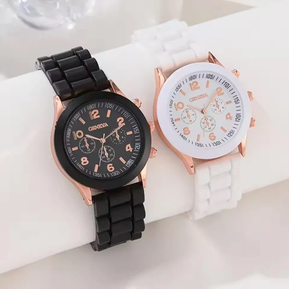 Luxury Women's Watch Set Fashion Luxury Elegant Alloy Wristwatch Silicone Strap Couple Watch Men Quartz Holiday Gifts