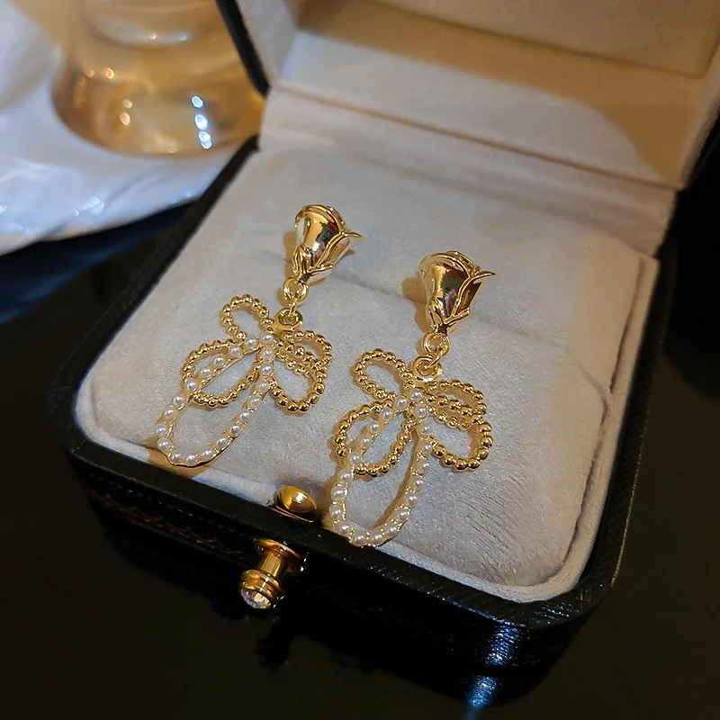 2022 New Arrival Fashion Drop Earrings Trendy Bowknot Women Dangle Earrings Simple Elegant Trendy Female Jewelry