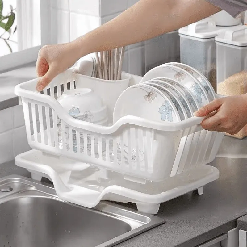Kitchen Dishes Plastic Storage Drain Basket Drying Utensils Dripping Plate Storage Rack storage tray
