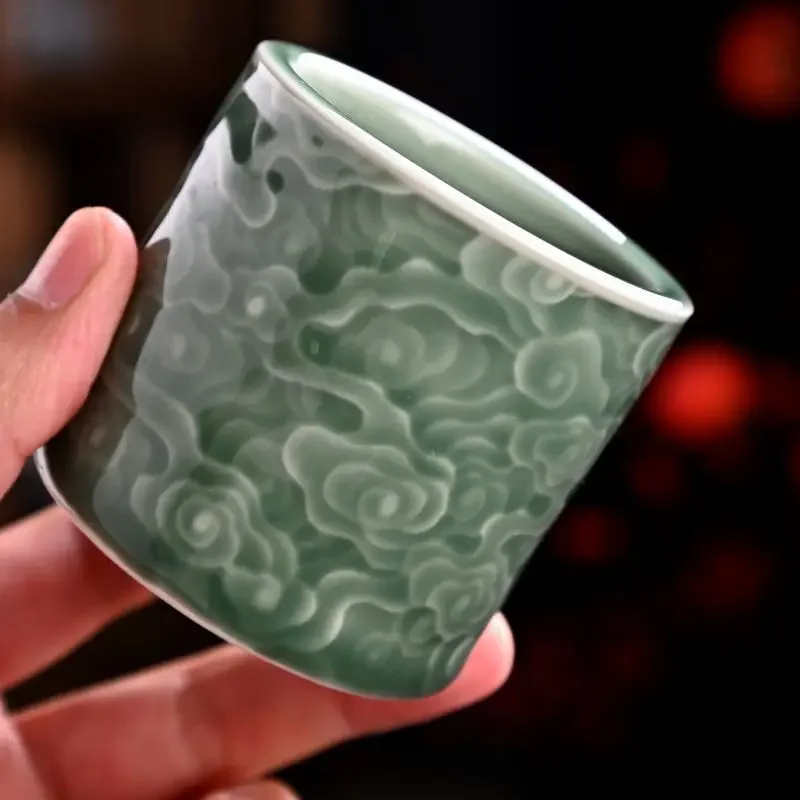 Tea Cup Chinese Style Retro Yue Kiln Celadon Tea Set Single Cup