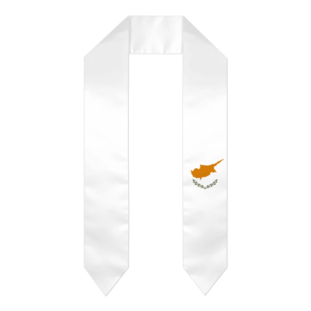 

Плотная повязка на выпускной с флагом Кипра, палантин, двухсторонний палантин для учеников на выпускной, класс 2024