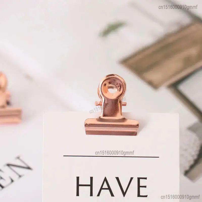 Round Metal Grip Clips Ticket Paper Stationery Bulldog Spring Clip 4 Color 50Pcs/Set 21mm*23mm For Tags Bags Office School Gift
