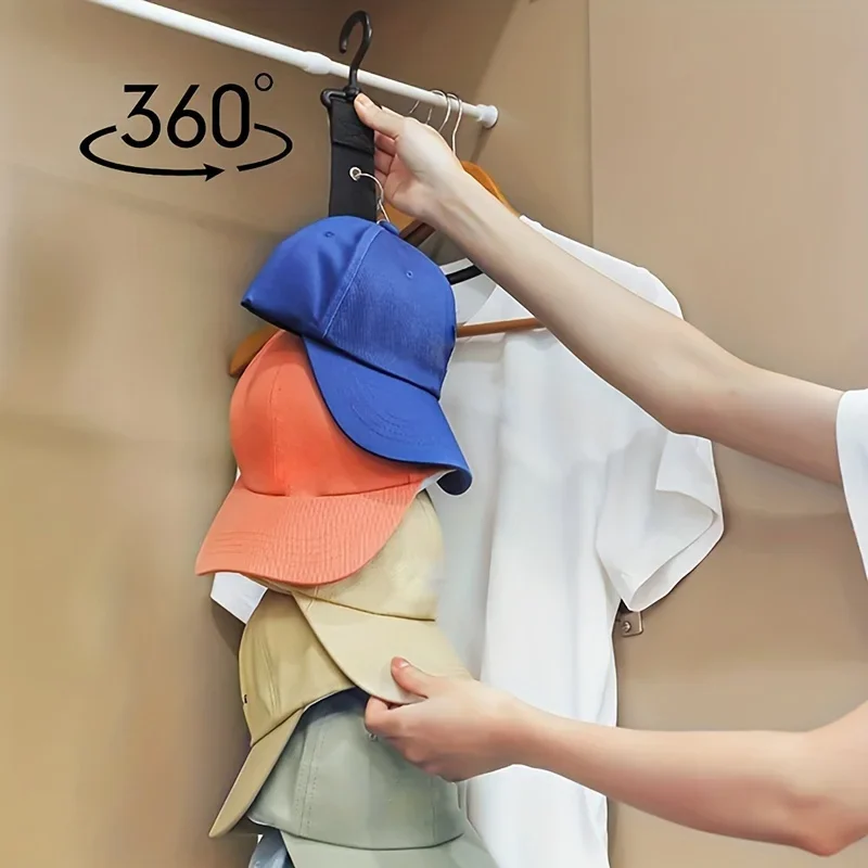 1pc Hat Storage and Storage Hooks, Home Hat Rack, Wardrobe Storage Hanging Rope Behind The Door Hat Holder Bag Clip