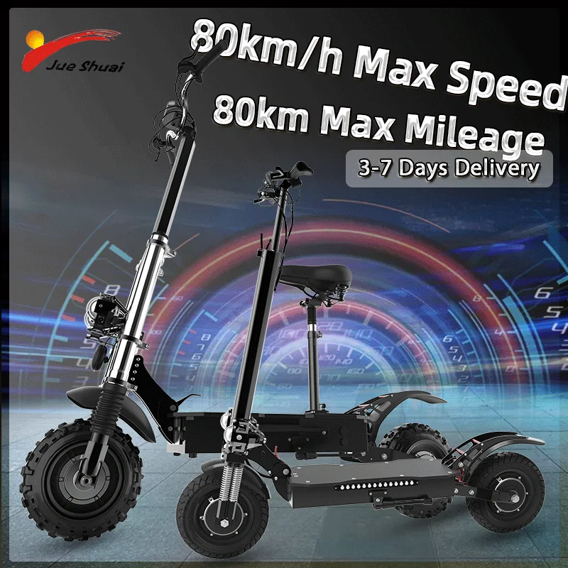 MaxSpeed80KMHLongRangeBatteryElectricScooterSingleDualDrive11inchWheelPortable