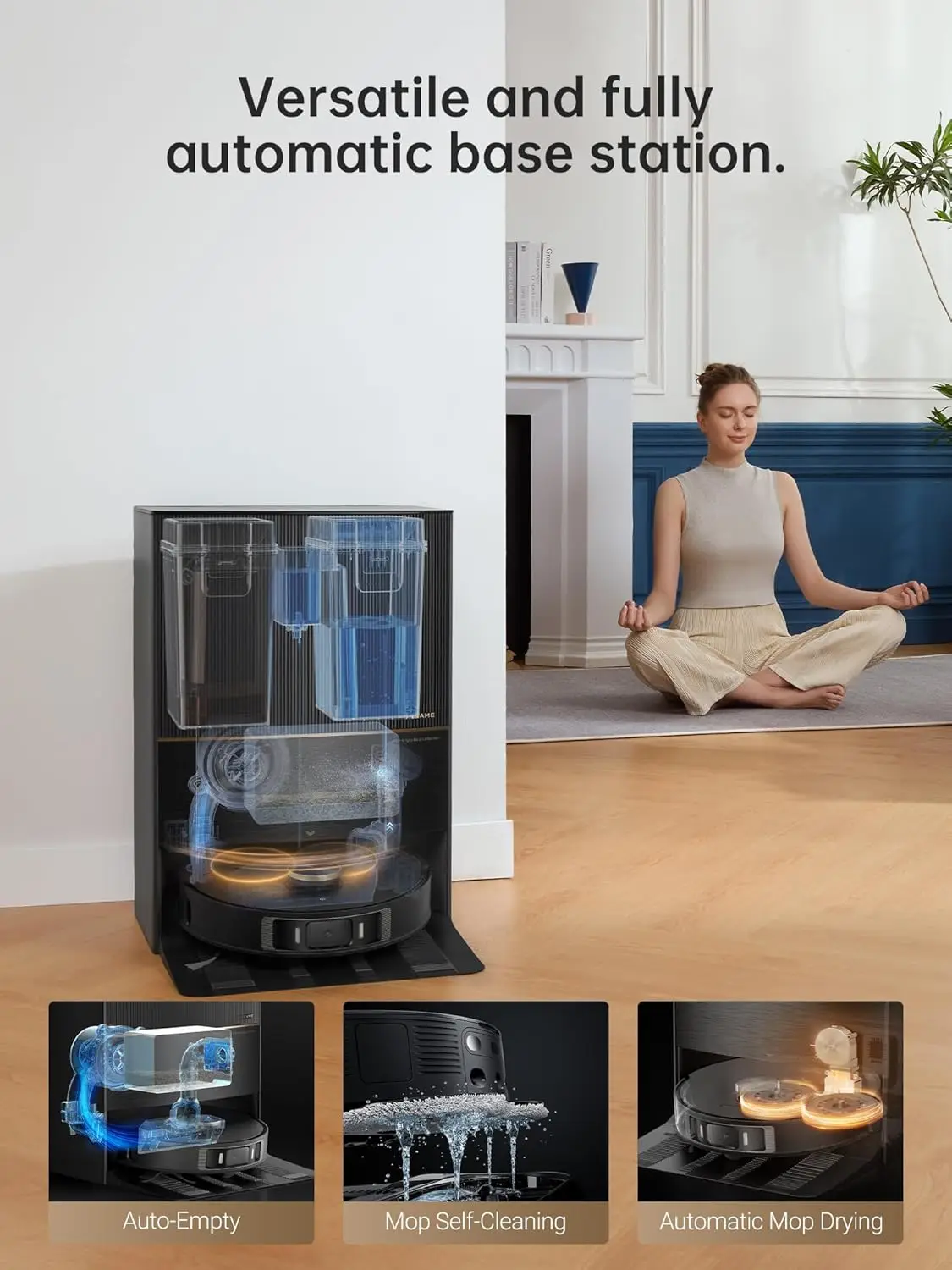 L20 Ultra Robot Vacuum and Mop with Mop-Extend Auto Mop Removal & Raising Washing and Drying 7000Pa Suction Self-Emptying 2