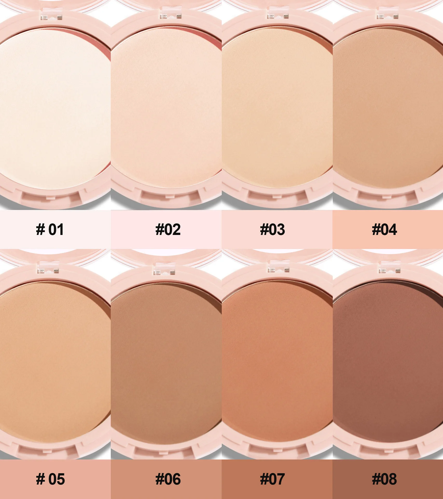 Matte Face Pressed Powder 24 Hours Oil Control Natural Setting Powder Foundation Full Coverage Waterproof Lasting Makeup