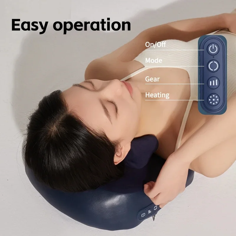Neck Shoulder Massage Pillow Wireless Electric Car And Home Massager Waist Neck Leg Cervical Shiatsu Kneading Massagers