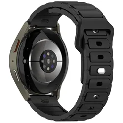 Universal Silicone Watch Strap - 20mm/22mm Adjustable Band for 20mm Band (Black)