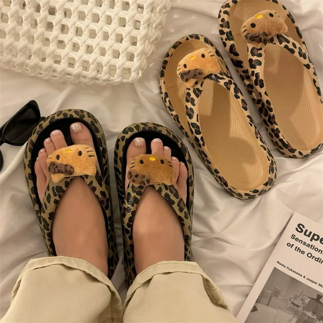 Leopard Print Dearfoam Cat Slippers Dearfoam Cat Nap Slippers Top