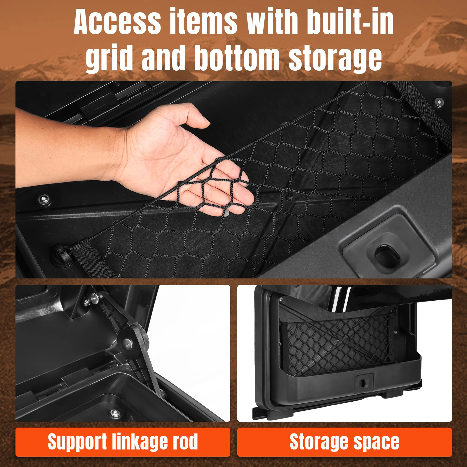 Glossy Black Side Tool Box Rust Proof Auto Side Carrier Case Car Exterior Mounted Gear Carrier for Land Rover Defender 2020-2024