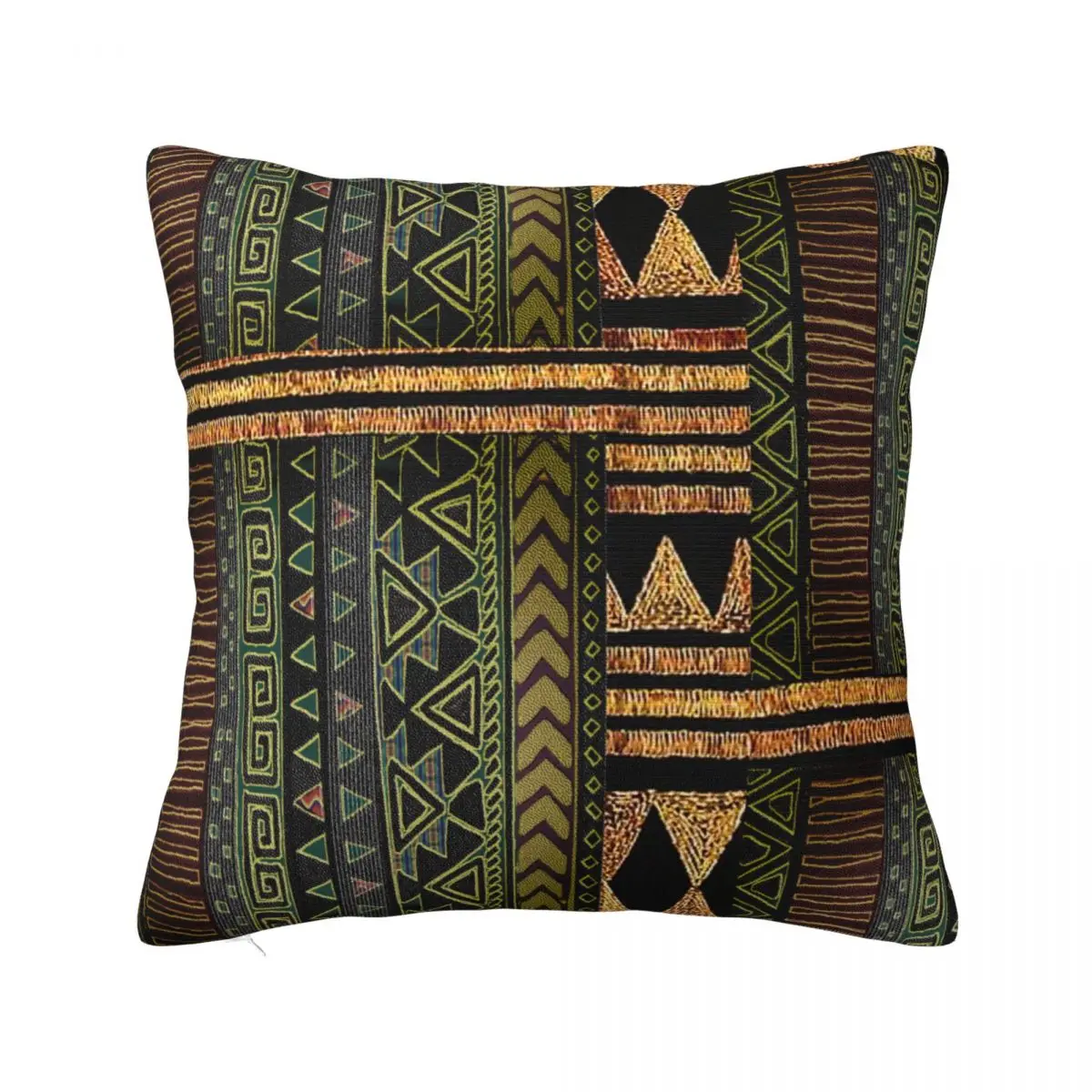 

African Tribal Motif Pattern Pillowcase Soft Polyester Cushion Cover Gift Ancient Pillow Case Cover Home Zipper 40*40cm