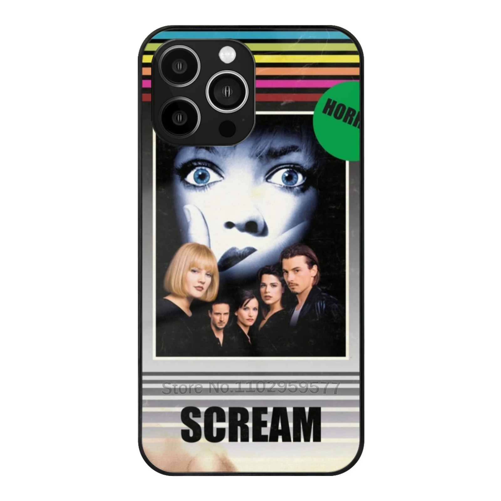 

Scream 1996 Vhs Style Horror Movie Poster Soft Glass Case For Iphone 15 14 13 12 11 Pro X Xs Xr 7 8 Max Mini Cover Scream Vhs